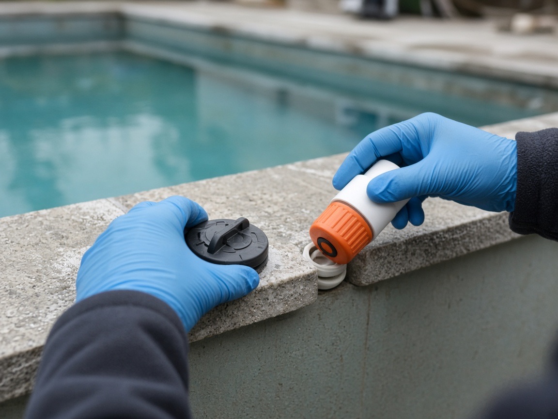 Flotteurs et gizzmo d'hivernage piscine contre le gel