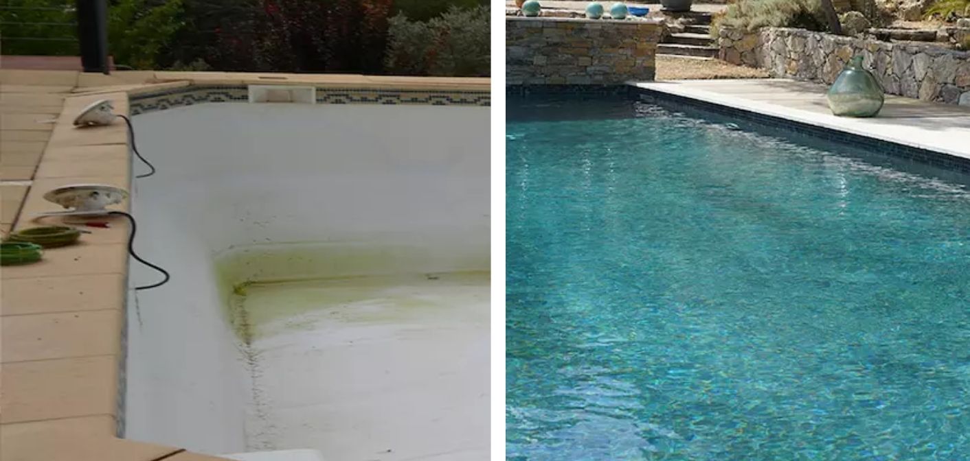 04 avant apres mosaique — Rénovation de piscine en Haute-Saône en Haute-Saône (70)